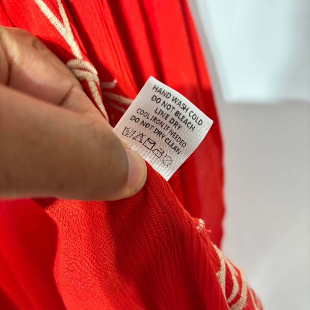 Nectar Clothing Coral Embroidered Kimono Cardigan Duster Open Front Sheer S M - Picture 11 of 11